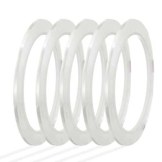 MECCANIXITY Whiteboard Tape 1/8" x 72 Yard Pinstripe Graphic Chart Line Grid Marking Tapes for Classroom Office Dry Erase Board Art, Clear, Pack of 5