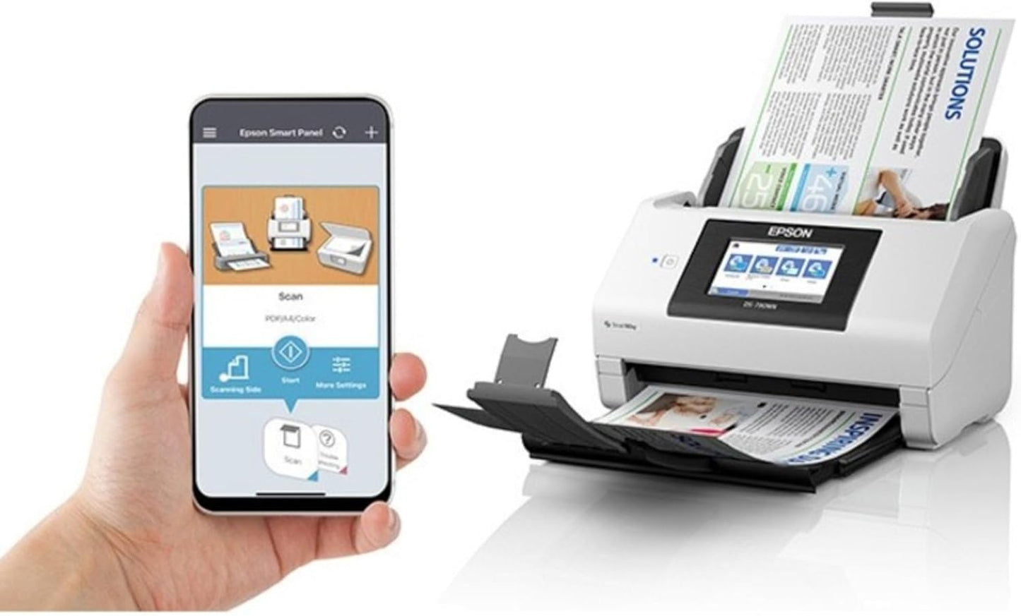 Epson DS-790WN Wireless Network Color Document Scanner for PC and Mac, with Duplex Scanning, PC-Free Scanning, 100-page Auto Document Feeder (ADF) and 4.3" Color LCD Touchscreen