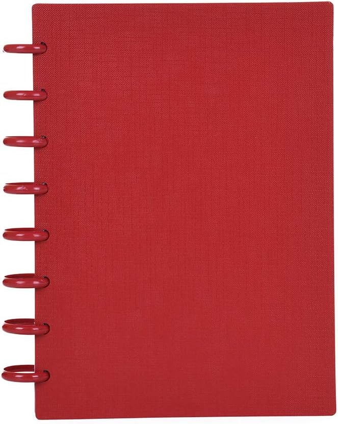 Talia Discbound Notebooks, Planner, Customizable, (Chili Oil w/Chili Oil Discs, Junior (5.5in x 8.5in))