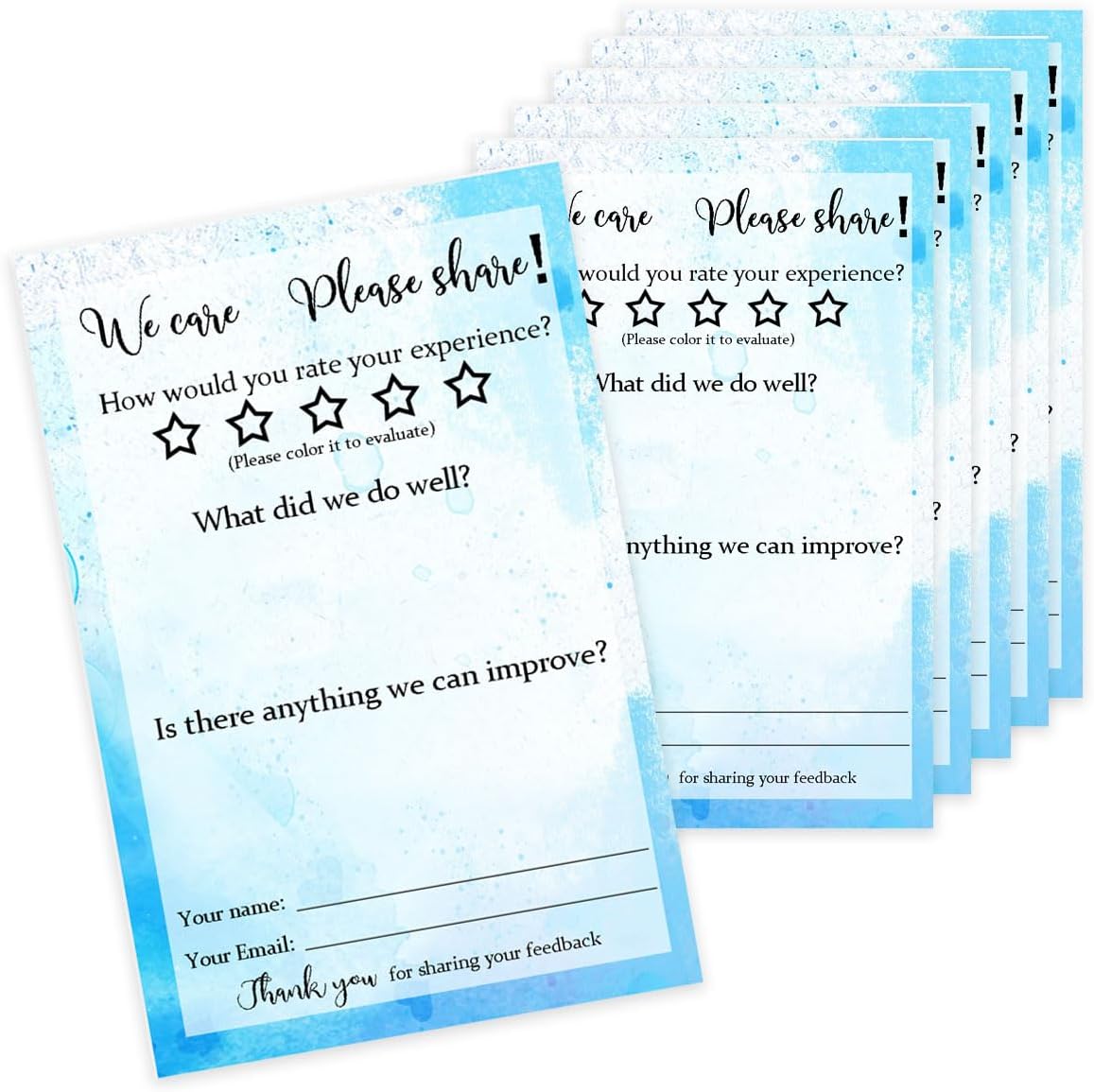 Generic 100 Suggestion Box Cards Comment Cards 4x6 Inch Blank Suggestion Forms for Customer Feedback, Comment, Improvement for Small Businesses Supplies, Restaurants, Church, School