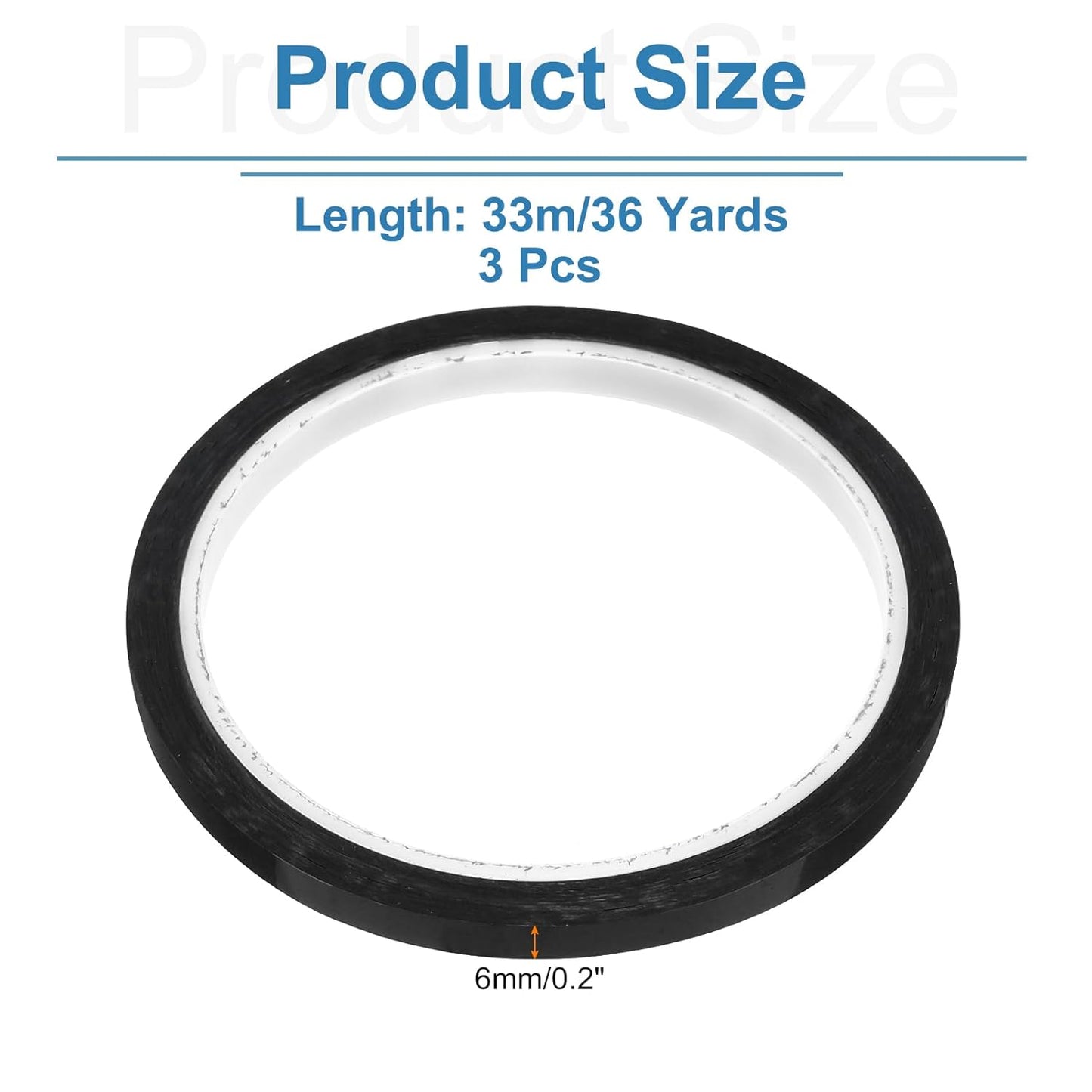 uxcell 3pcs 1/4" x 36 Yard Graphic Tape Whiteboard Grid Marking Tape Pinstripe Chart Line, Black