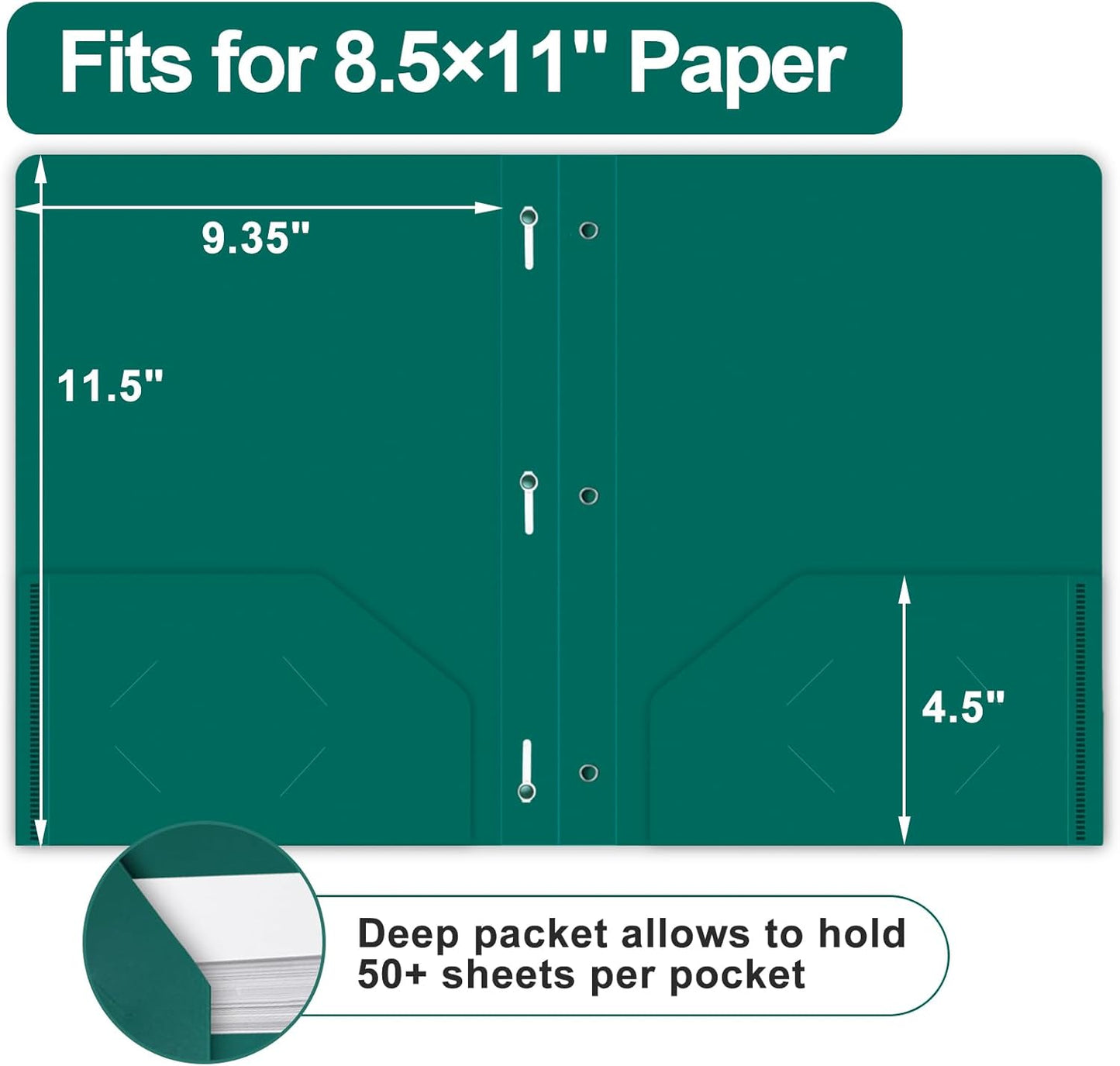 Two Pocket Folders with Prongs, LAYZZ 60 Pack Poly Plastic Folders, Heavy Duty Plastic Folders with Pockets and Prongs, Letter Size, 6 Colors, for Offices and Schools