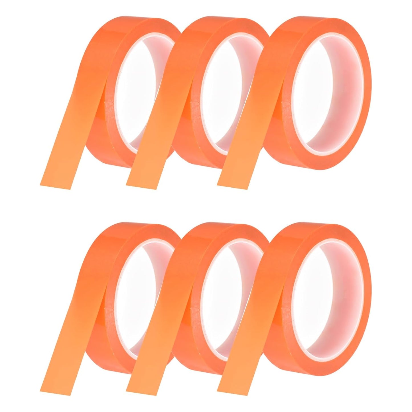 MECCANIXITY 6 Rolls Whiteboard Tape Graphic Chart Tape 25mm 54.7 Yard Art Tape Thin Self-Adhesive Pinstripe Tape Masking Tape for Gift Wrapping Craft Supplies, Orange