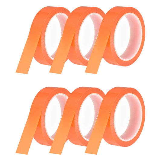 MECCANIXITY 6 Rolls Whiteboard Tape Graphic Chart Tape 25mm 54.7 Yard Art Tape Thin Self-Adhesive Pinstripe Tape Masking Tape for Gift Wrapping Craft Supplies, Orange
