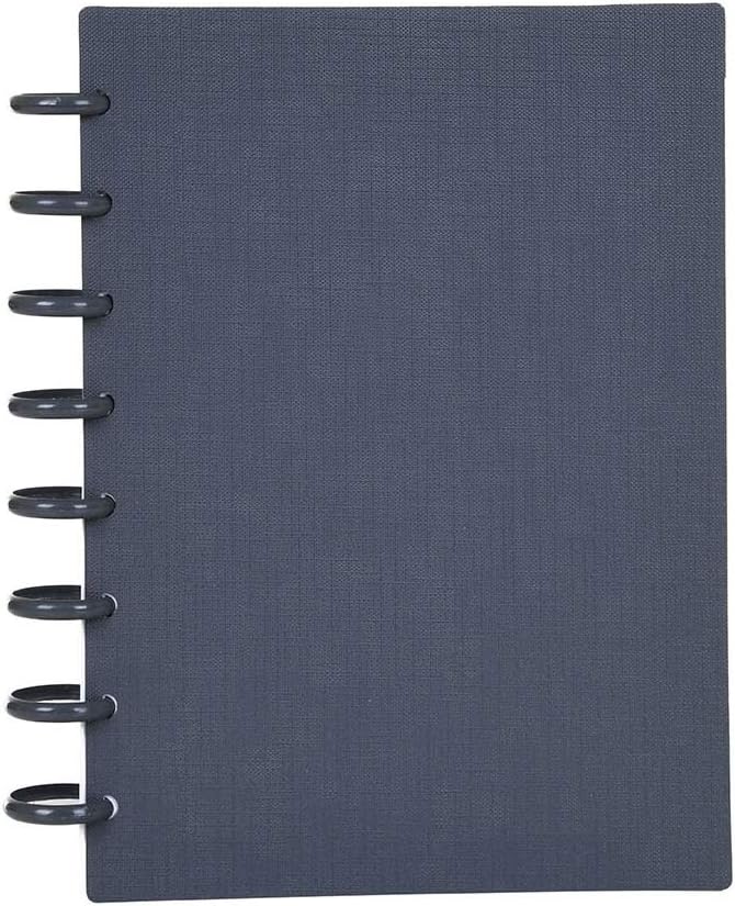 Talia Discbound Notebooks, Planner, Customizable, (Charcoal w/Charcoal Discs, Junior (5.5in x 8.5in))