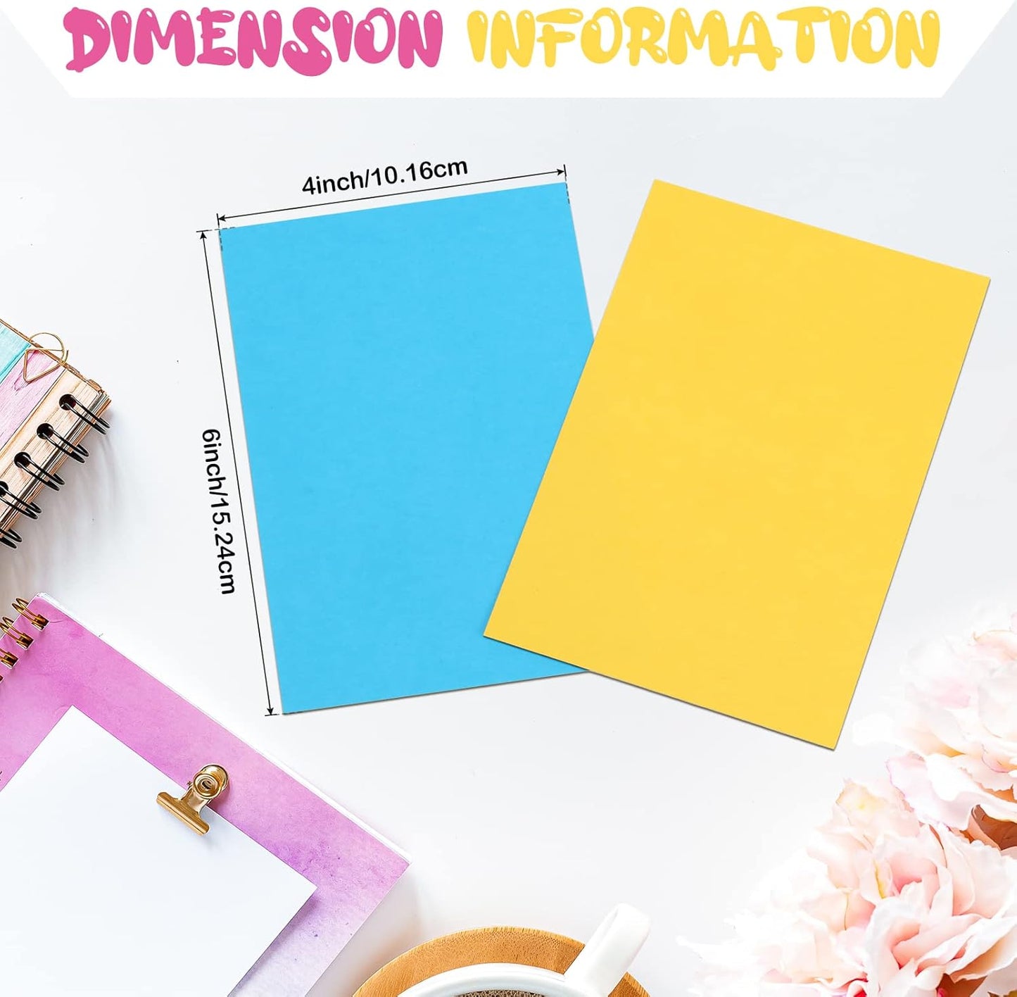 Fainne 300 Pcs 4 x 6 Inches Blank Index Cards 180 Gsm Thick Card Stock Assorted Color Neon Blank Flash Cards Colorful Study Notecards for Organizing(Vivid Colors)