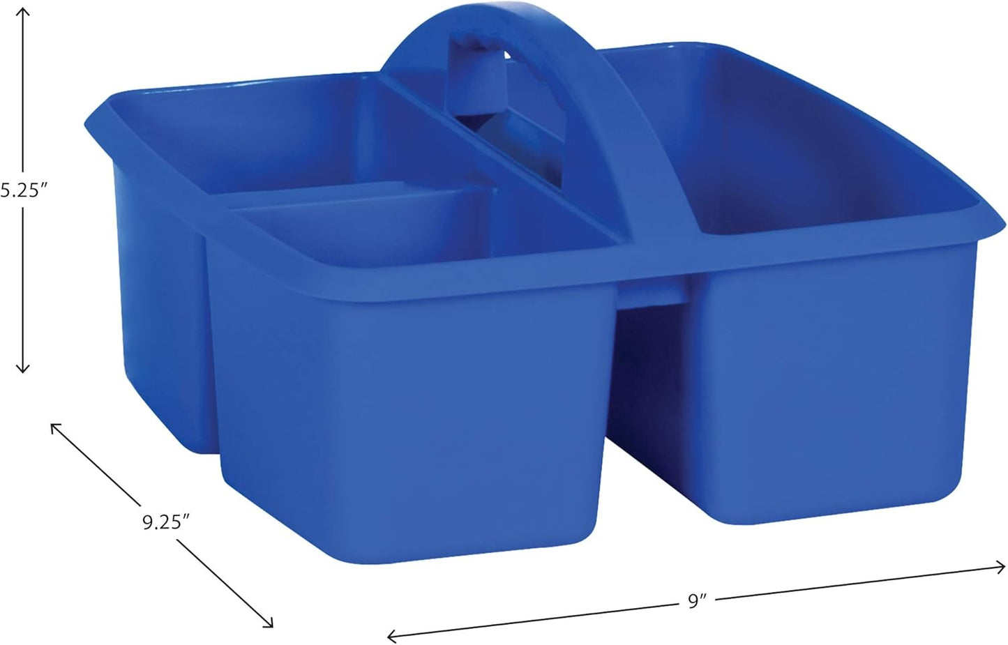 Teacher Created Resources Blue Portable Plastic Storage Caddy 6-Pack for Classrooms, Kids Room, and Office Organization, 3 Compartment