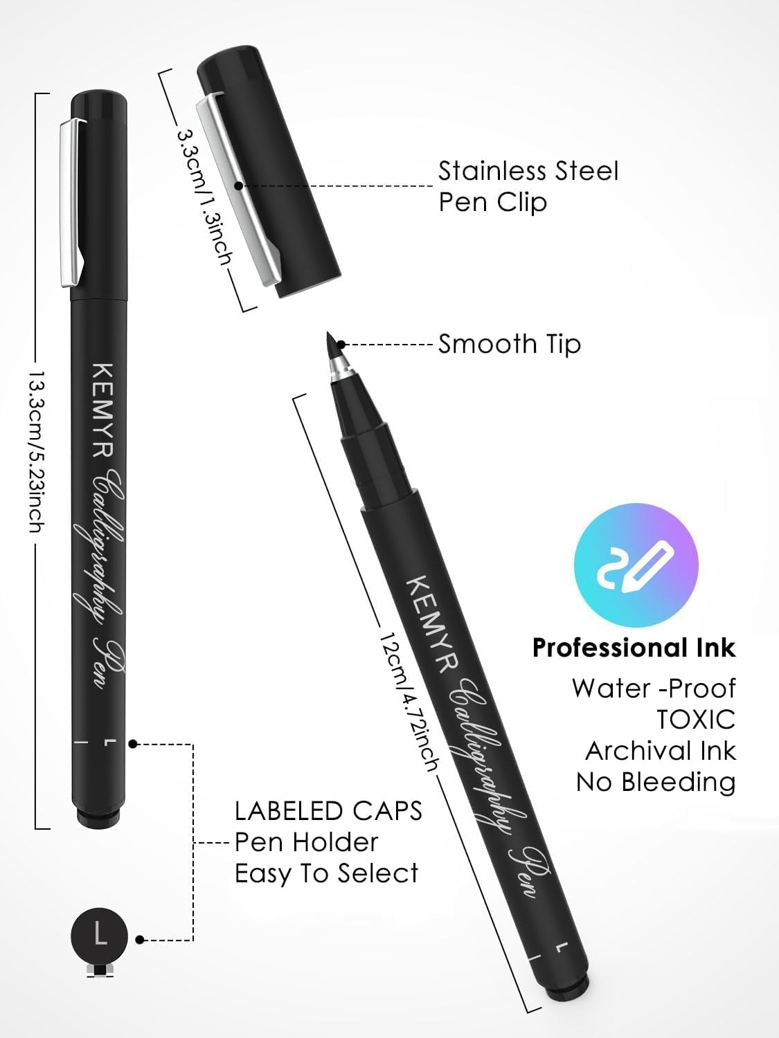 Micro Fine liner Drawing Art Pens Calligraphy Pens: 22 Size Art supplies Waterproof Archival Black Ink Markers For Artists,Use for Professional Watercolor,Sketching,Anime,Manga,Zentangle