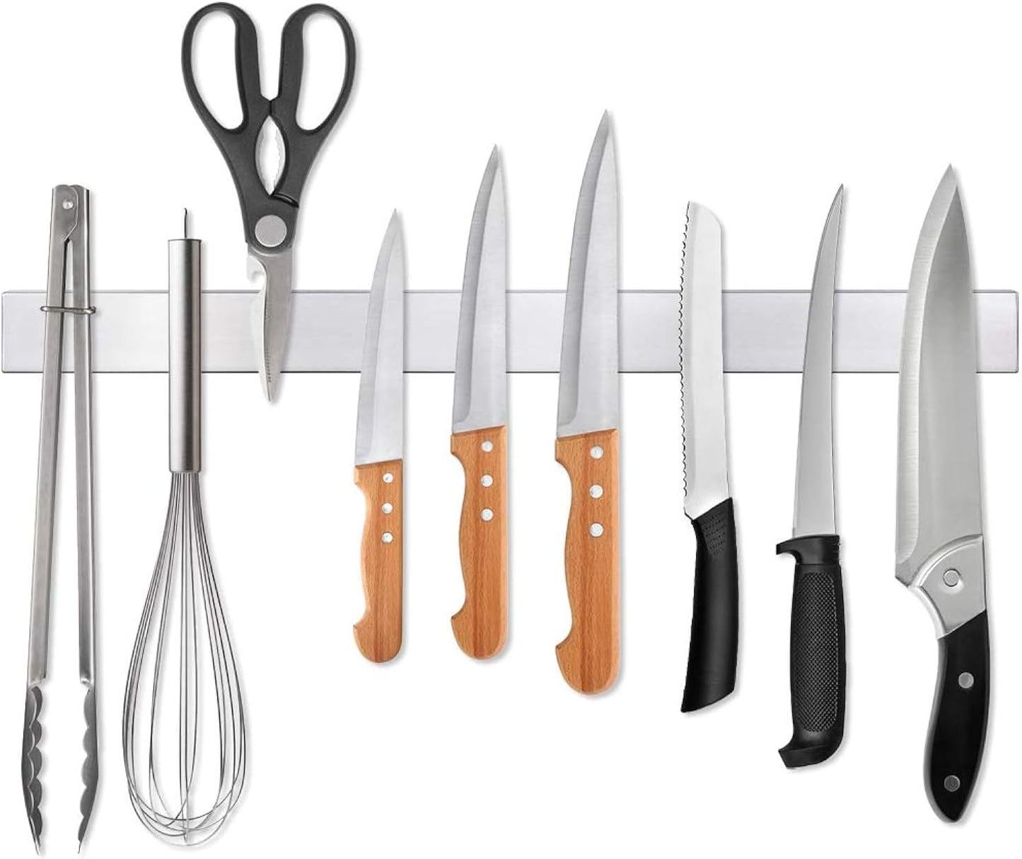 Ninonly 20 Inch Magnetic Knife Strip, Premium Stainless Steel Wall Mounted Kitchen Knives Bar,Space-Saving Powerful No Drilling Magnetic Knife Rack for Home Kitchen Utensil Holder & Tool Holder