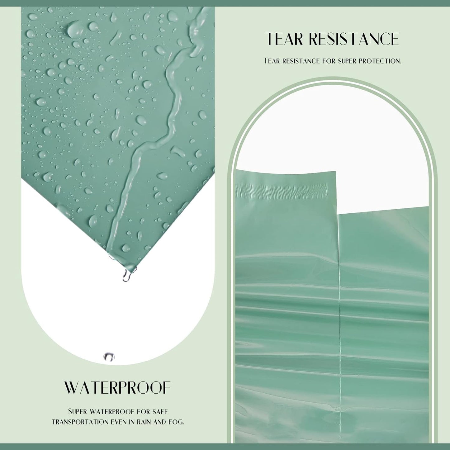 Metronic Poly Mailers 14.5X19 100 Pack, Strong Adhesive Shipping Bags for Clothing, Waterproof and Tear-Proof Envelopes, Packaging Bags Mailers Poly Bags for Shipping in Grayed Jade Green