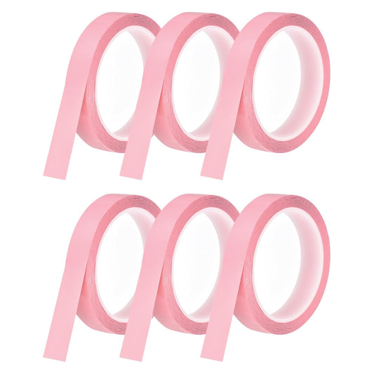 MECCANIXITY 6 Rolls Whiteboard Tape Graphic Chart Tape 20mm 54.7 Yard Art Tape Thin Self-Adhesive Pinstripe Tape Masking Tape for Gift Wrapping Craft Supplies, Pink