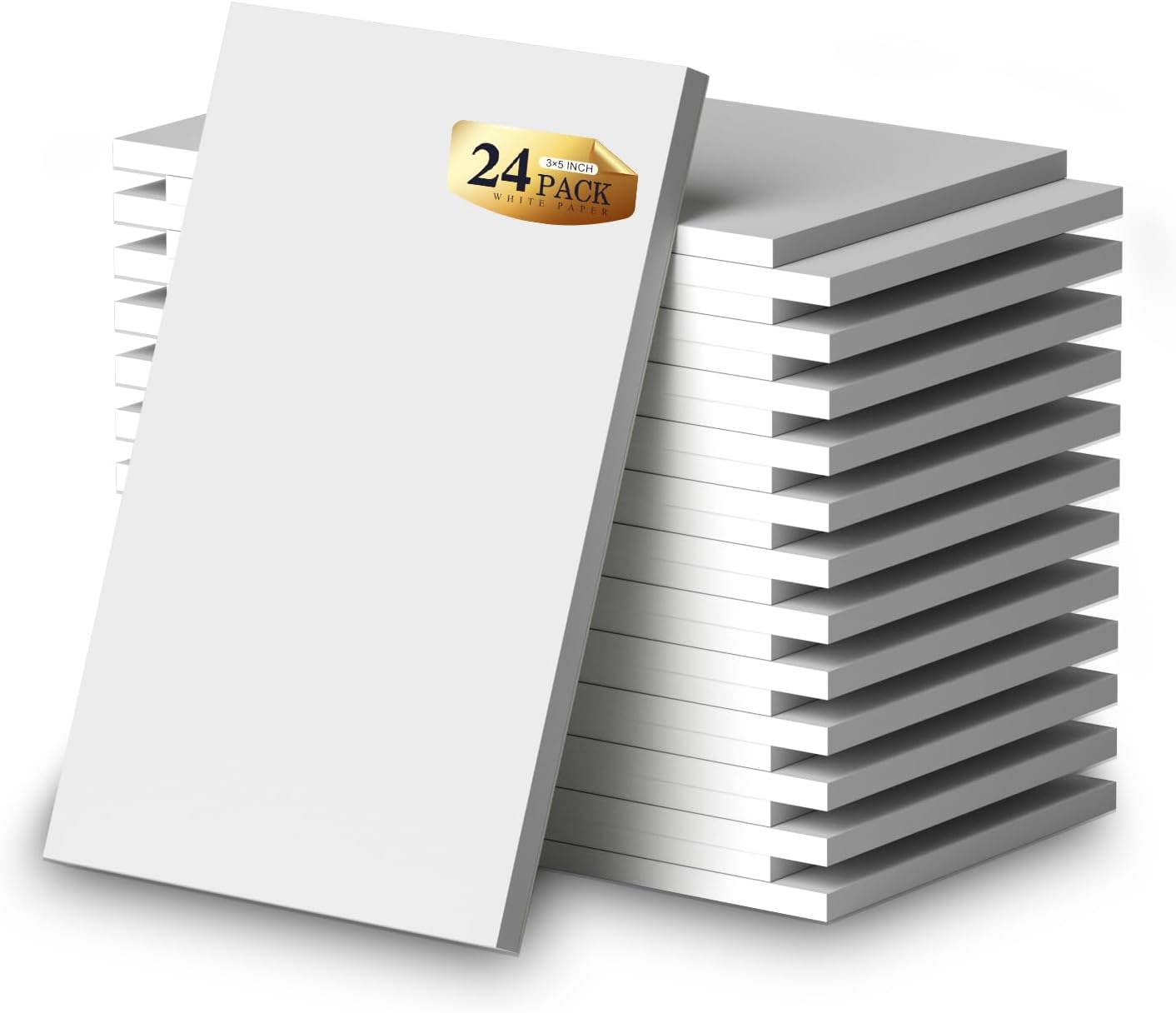 Small Note Pads 3x5 Pocket Notepad, 24 Pack Server Note Pads 3x5, White Memo Pads, Scratch Pads, Small Writing Pads White Paper, 50 Sheets per Blank Pocket Notepads 3x5 Scratch Paper for Work/School