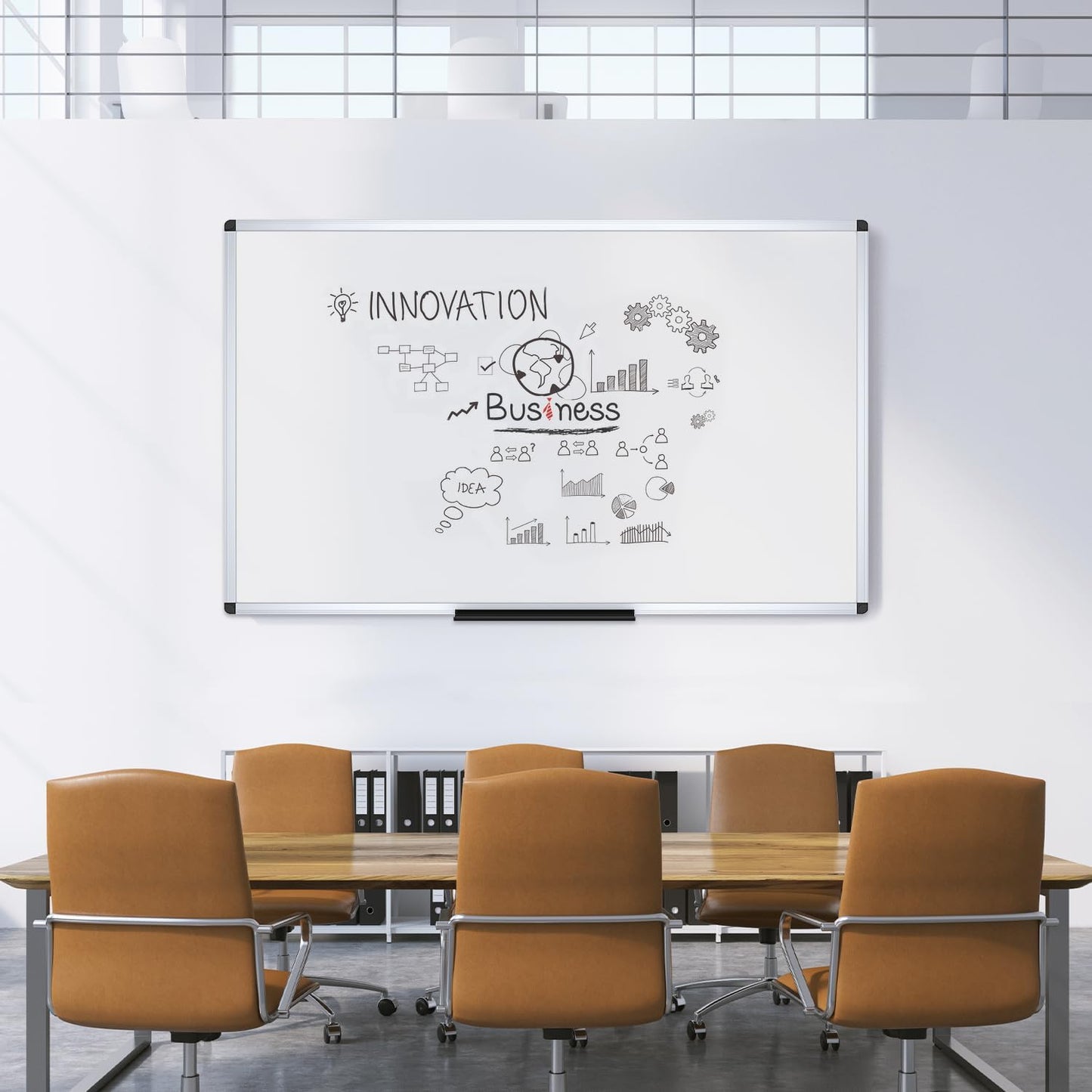 VIZ-PRO Dry Erase Board/Magnetic Whiteboard, 60 X 40 Inches, Silver Aluminum Frame