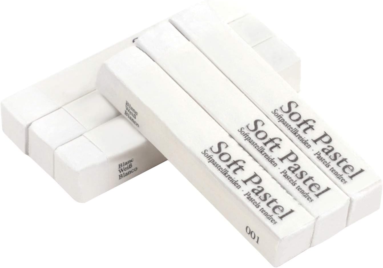 6pcs Soft Pastels Set Artist Grade Square Chalk Pencils Drawing Pastel Stick Painting Sketching Tool for Kids Students Artists Beginners (White)