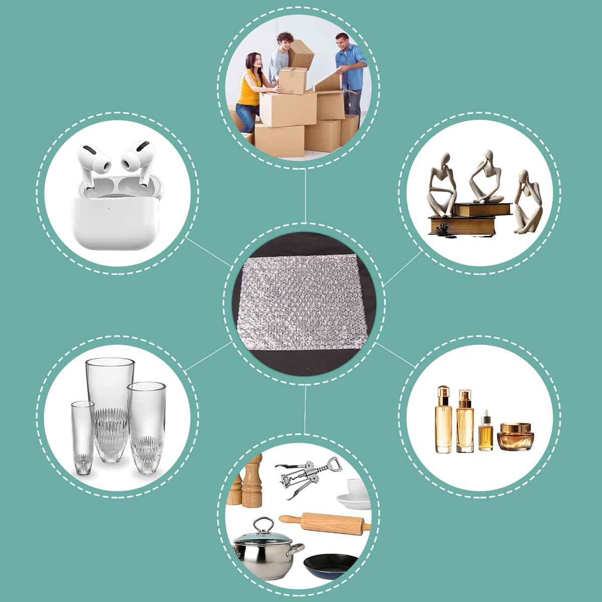 XYH 100 Pcs Bubble Pouches,8''x10'' Bubble Bag for Packing, Which is Anti-Impact Come with Exquisite Sealing Label Storage Packing and Moving.