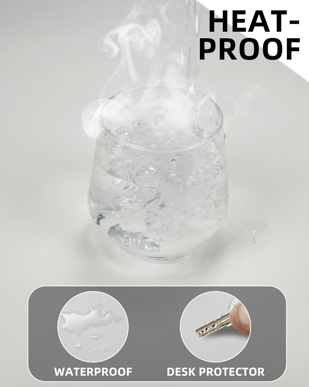 Non-Slip Desk Pad,Mouse Pad,Waterproof PVC Leather Desk Table Protector,Non-Slip PU Leather Desk Blotter, Easy Clean Laptop Desk Writing Mat for Office Work/Home/Decor(White, 24" x 13.7")