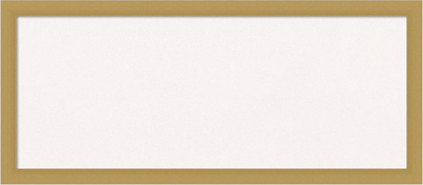 Amanti Art White Cork Board for Wall, 14x32 Vision Board with Gold Frame, Medium Corkboard Office Decor for Home Organization, Casual Corkboard Pinboard to display items for home organization