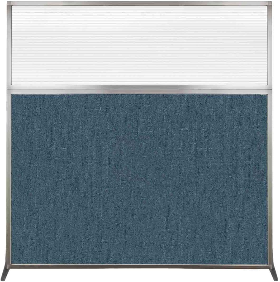 Versare Hush Screen Portable Room Divider | Workstation Wall Divider | Freestanding Privacy Hush Panels | Clear Fluted Windows | Fabric Office Divider Screen | Great for Room Separation