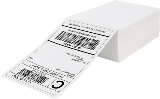 DGBDPACK Fanfold 4'' x 6'' Direct Thermal Shipping Labels 300 Labels/Stack Compatible with Zebra Rollo Beeprt Printer Ultra Adhesive