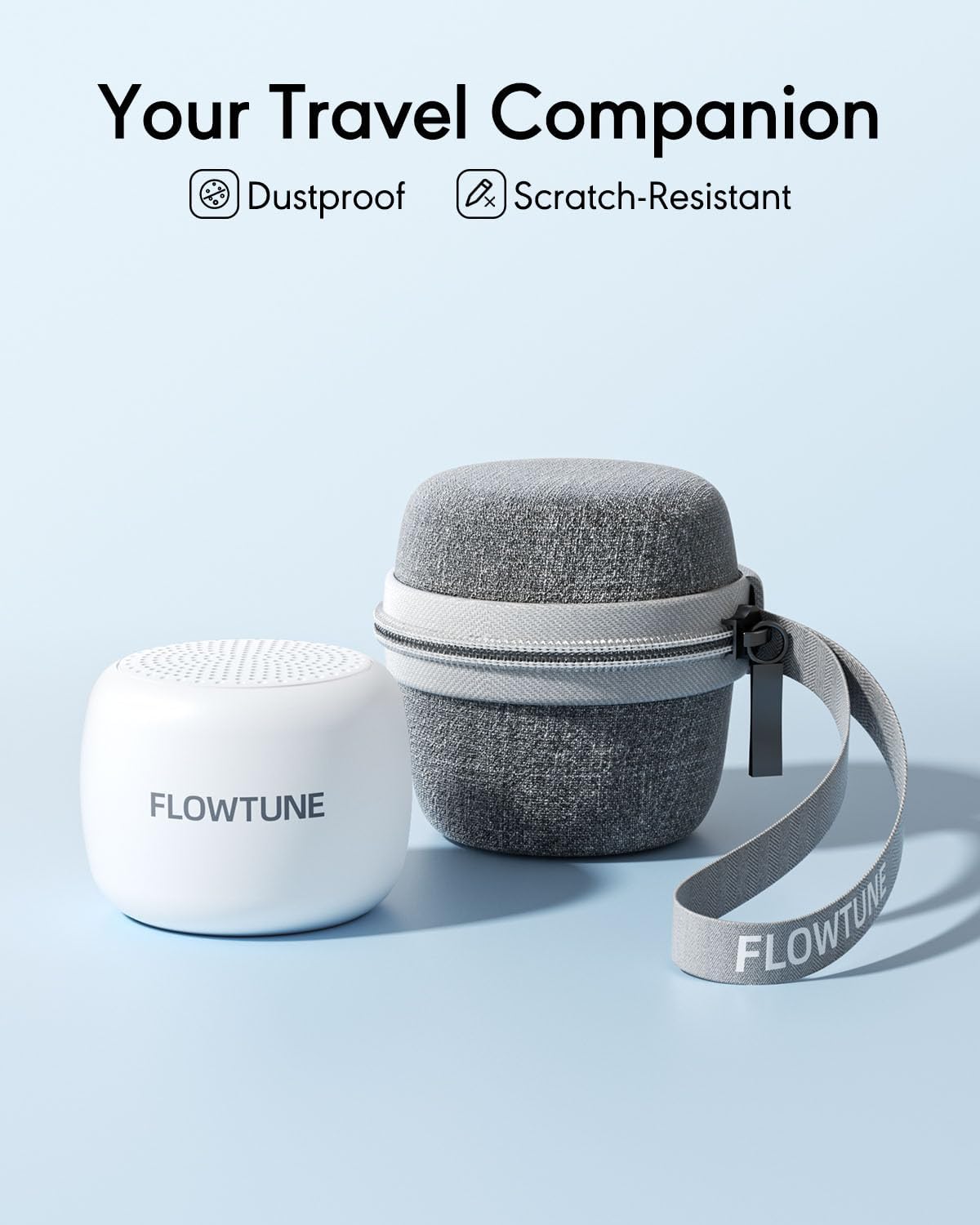 Flowtune Portable Sound Machine with Travel Case, 18 Soothing Sleep Sounds, Memory Function, 6H Timer Gift