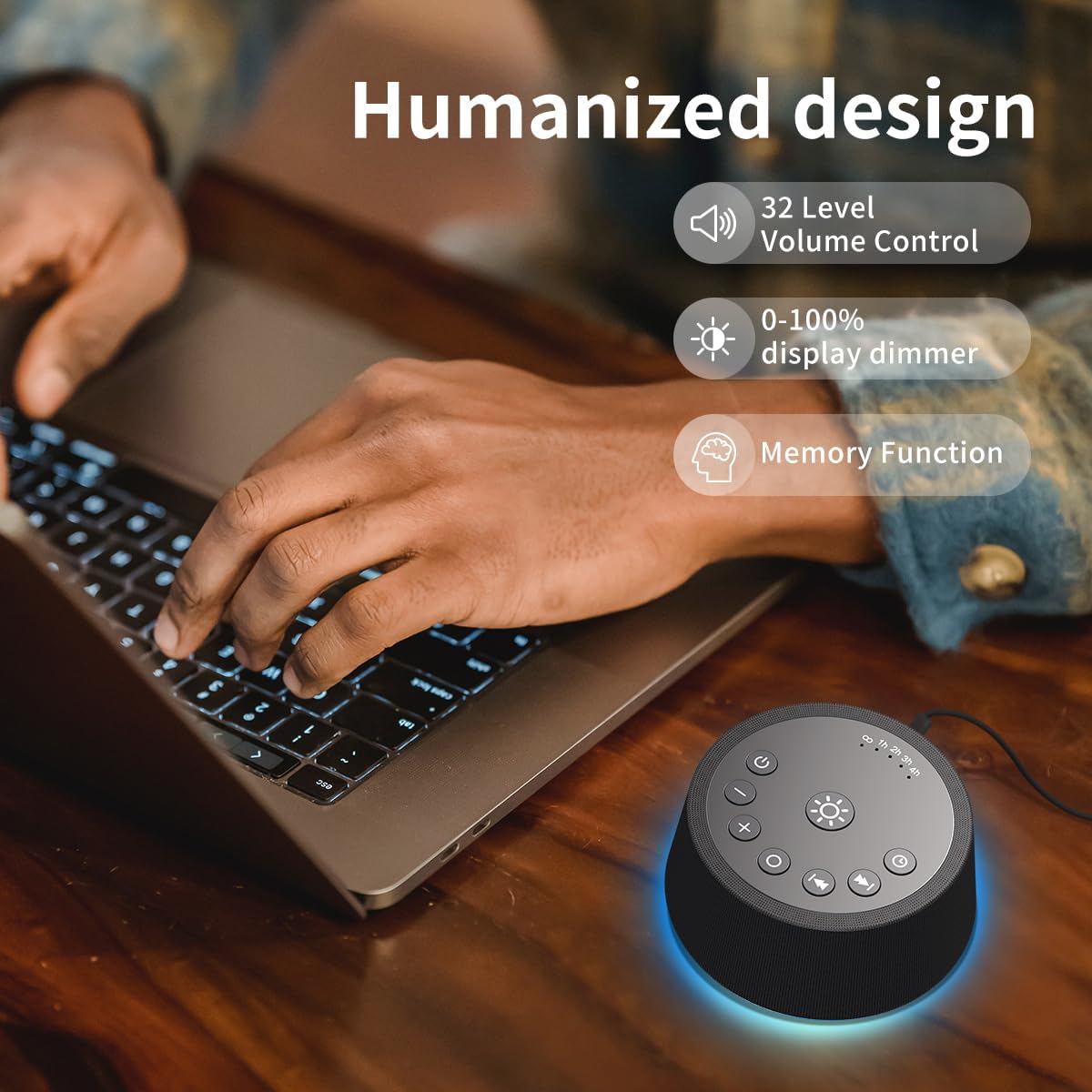 SoundLegend White Noise Sleep Sound Machines 30 Sounds 12 Colors Light 32-Level Volume 5 Timers for Home Travel Gift Adjustable Brightness Memory Function Compact