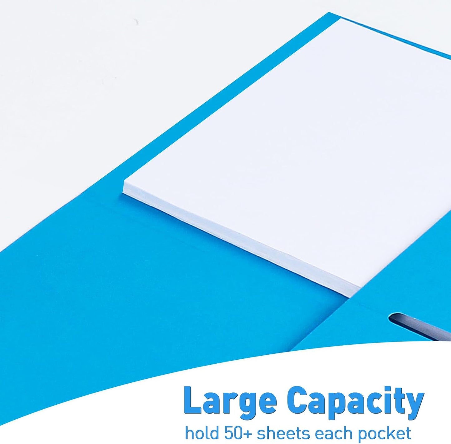 Two Pocket Folders, RAZCC 50 Pack File Folders with Pockets Fit Letter Size Paper, Thick Paper File Folder for School Office Business Home, Assorted 5 Colors