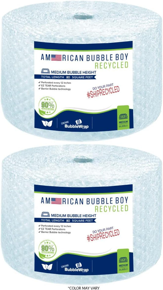 5/16 Medium Recycled Bubble Wrap - 2 Rolls