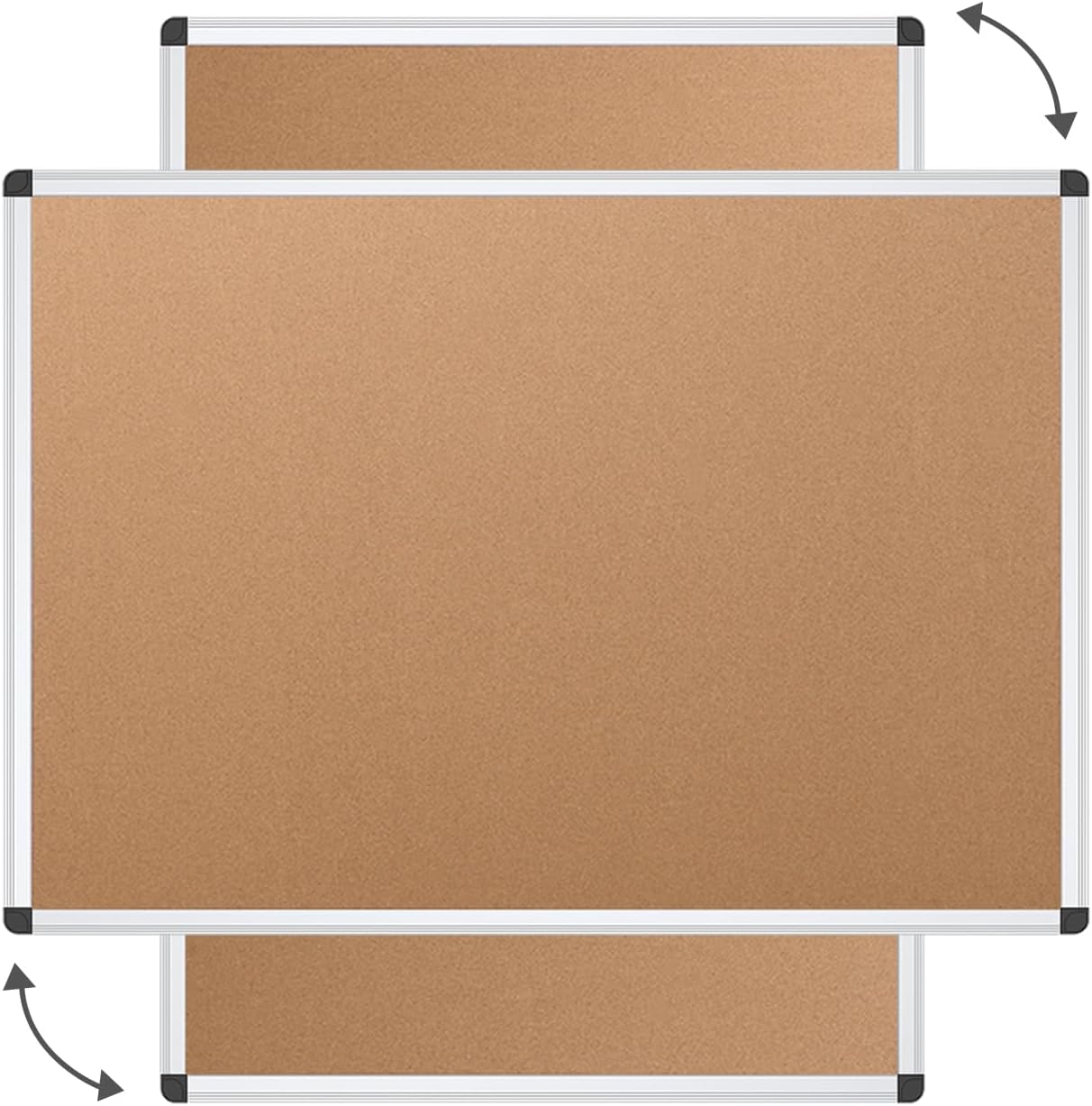 VIZ-PRO Large Cork Bulletin Board, 72 X 48 Inches, Wall-Mounted Corkboard with Silver Aluminium Frame for School, Office, and Home 6' X 4'