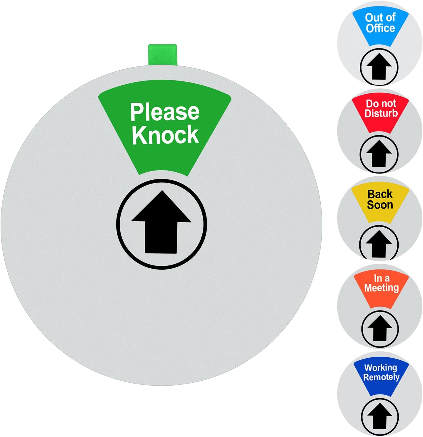 Kichwit Do Not Disturb Sign for Office Door, In a Meeting, Working Remotely, Please Knock, Privacy Sign for Offices, Silver, 6"