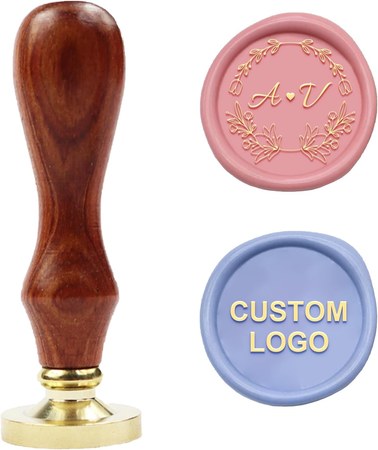 Personalized Wax Seal Stamp Custom Sealing Wax Stamp with Your Own Design Picture/Logo Customized for Wedding Invitation Wine Decoration Envelopes Christmas Gift and Graduation Gifts
