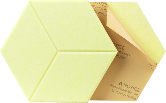 22 Pack Self-adhesive Acoustic Panels 12" X 10" X 0.4" - Sound Proof Foam Panels with High Density, Y-Lined Design, Flame Resistant, Absorb Noise and Eliminate Echoes(Canary Yellow)