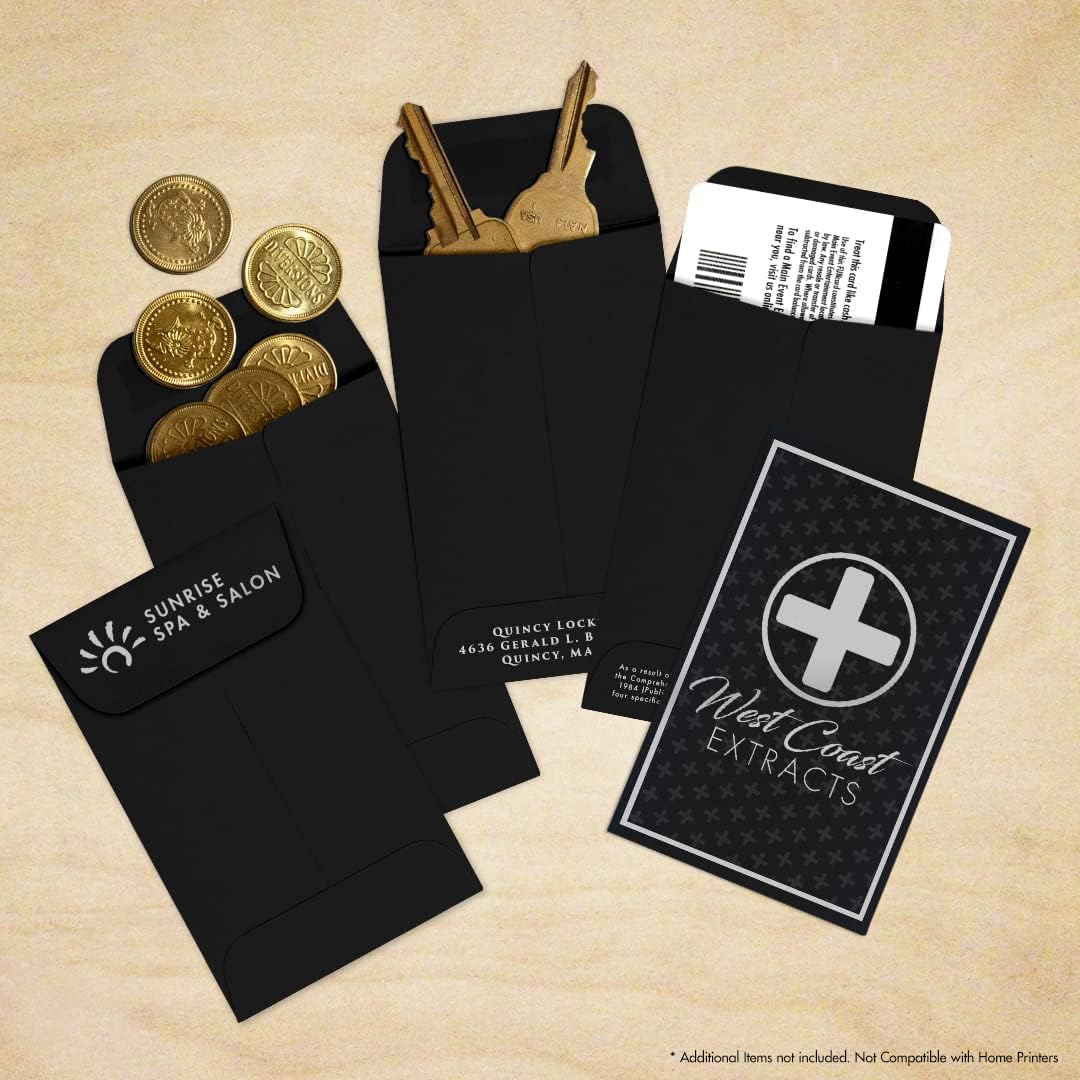LUXPaper #1 Coin Envelopes | 2 1/4" x 3 1/2" | Midnight Black | 80lb. Text | 500 Qty.