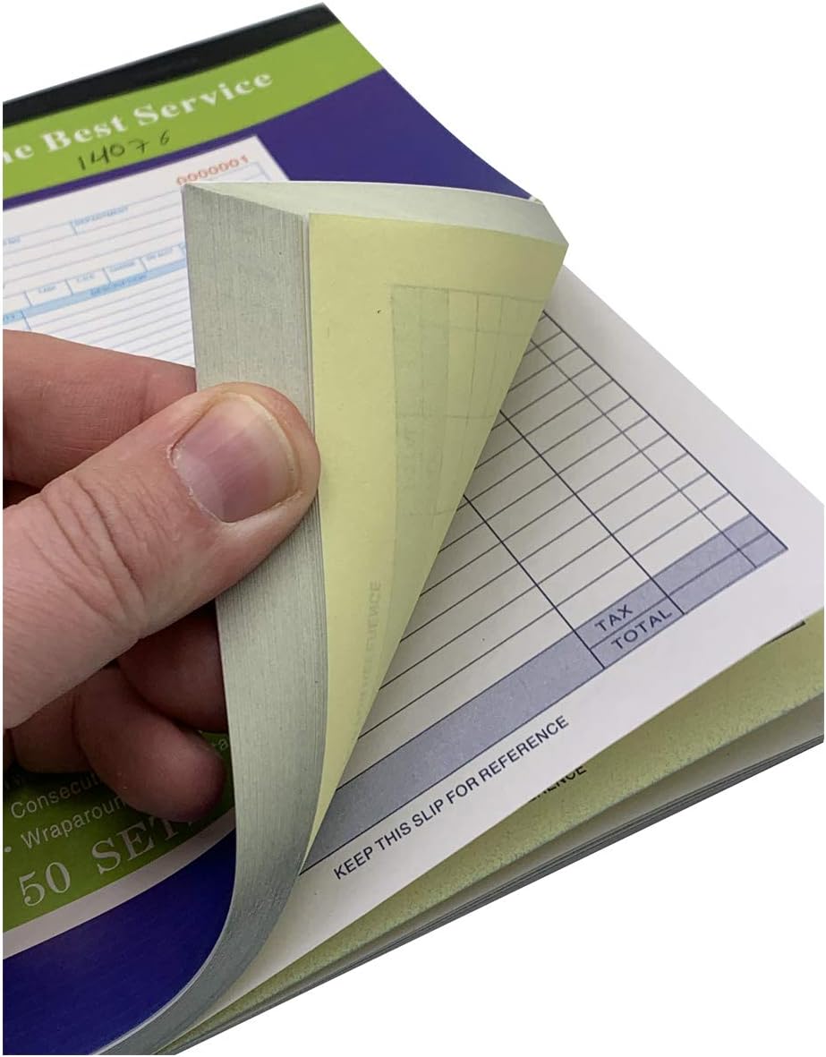 5 Pack Large Sales Order Book Receipt Invoice Duplicate Carbonless 50 Sets 5.9/16" X 8"7/16