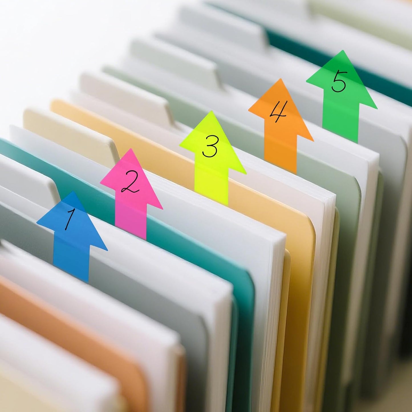 750 Pcs Large Arrow Sticky Page Markers Index Tabs,Repositionable,Writable Self Adhesive Tabs for Reading Books,Highlighting Information and Marking Document(5 Colors,6 Sets)