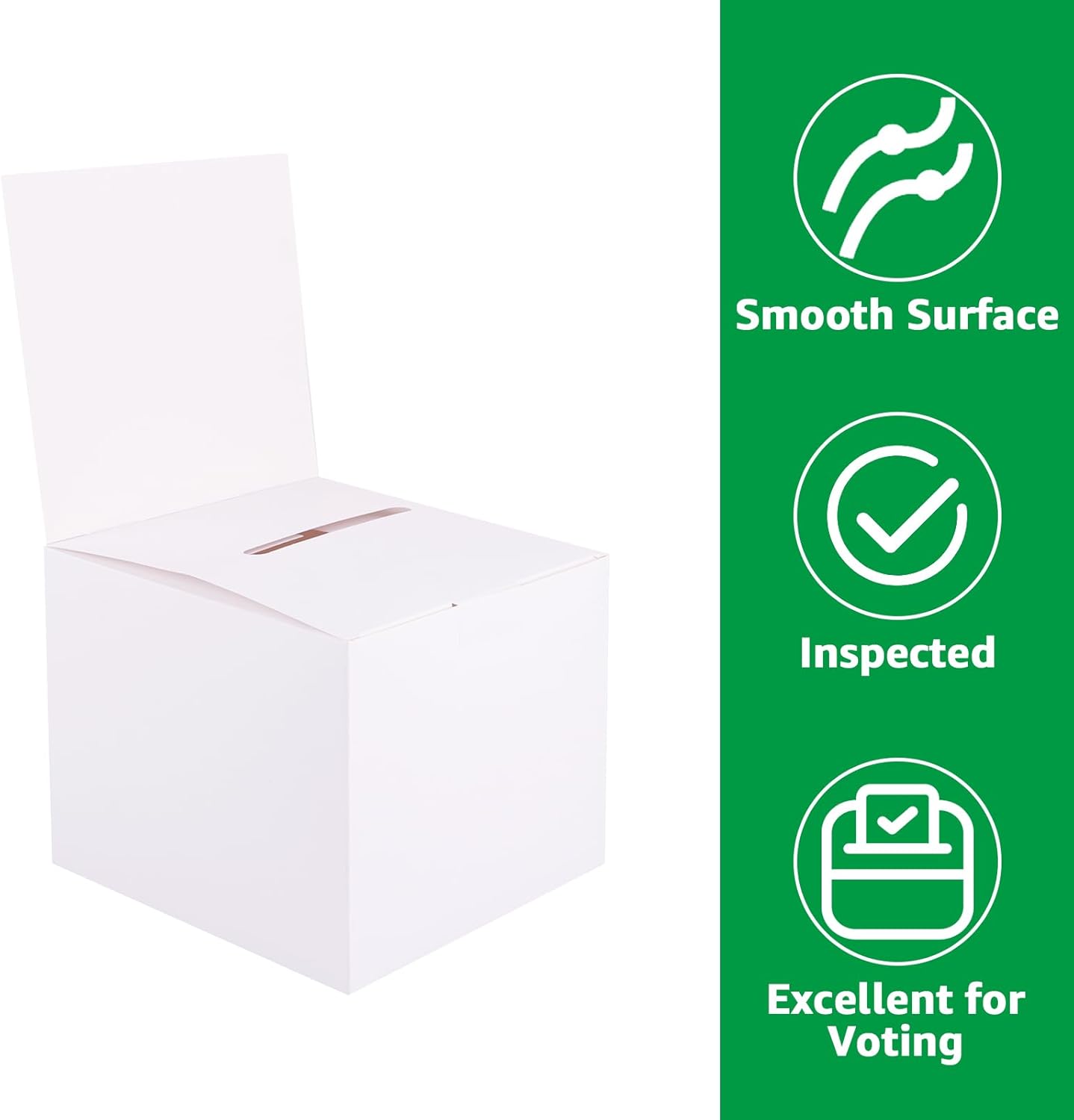 SHUESS 30 Pack Raffle Ticket Box Raffle Boxs Ballot Boxes with Slot White Suggestion Donation Boxs for Fundraising Cardboard Charity Box with Slot for Collecting Business Card Voting Contest, 6 Inches