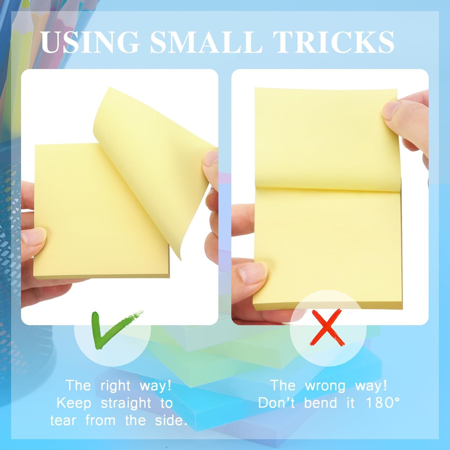 Early Buy Pop Up 3x3 Sticky Notes Self-Stick Notes 6 Pads, 6 Pastel Color, 100 Sheets/Pad