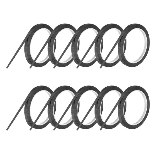 MECCANIXITY 10 Rolls Whiteboard Tape Graphic Chart Tape 8mm 54.7 Yard Art Tape Thin Self-Adhesive Pinstripe Tape Masking Tape for Gift Wrapping Craft Supplies, Black