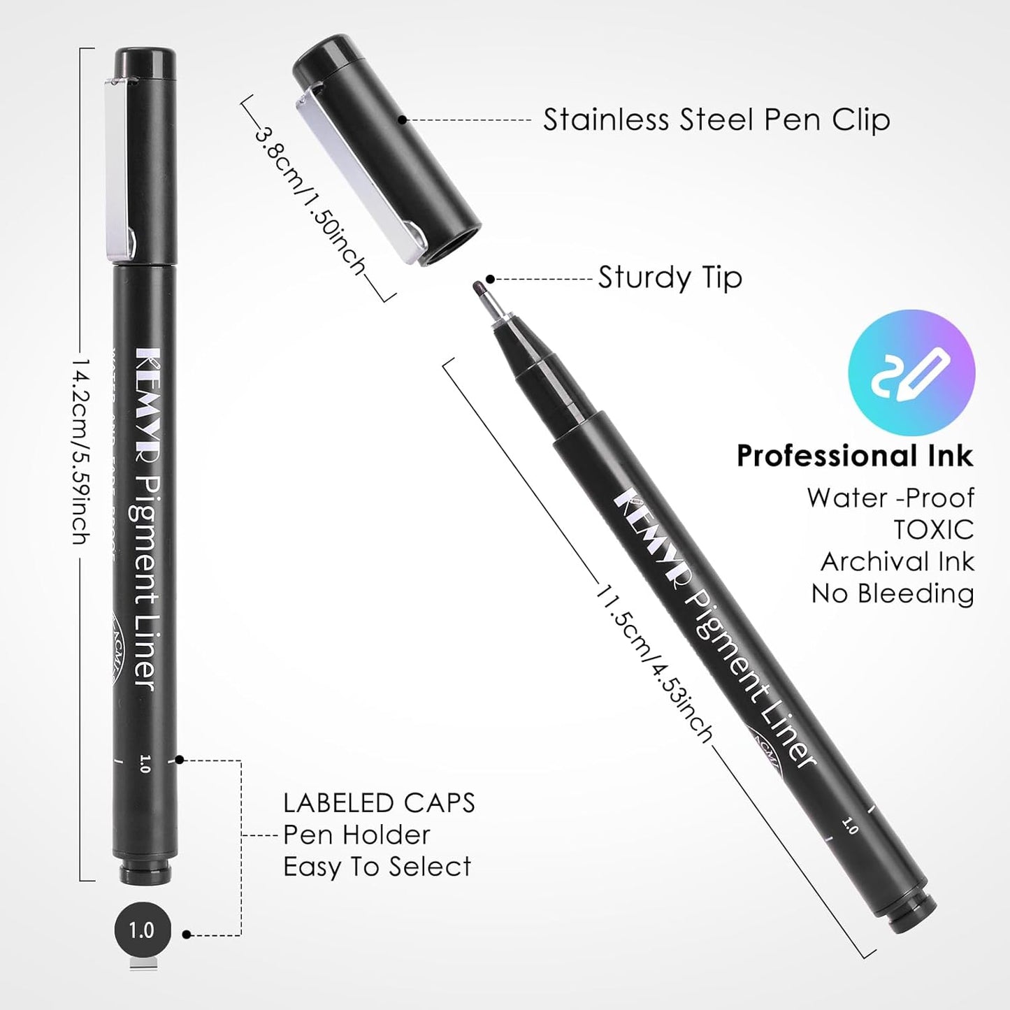 4 Micro Fine liner Drawing Art Pens Calligraphy Pens: 0.03mm Size Black Art supplies Waterproof Archival Black Ink Markers For Artists,Use for Professional Watercolor,Sketching