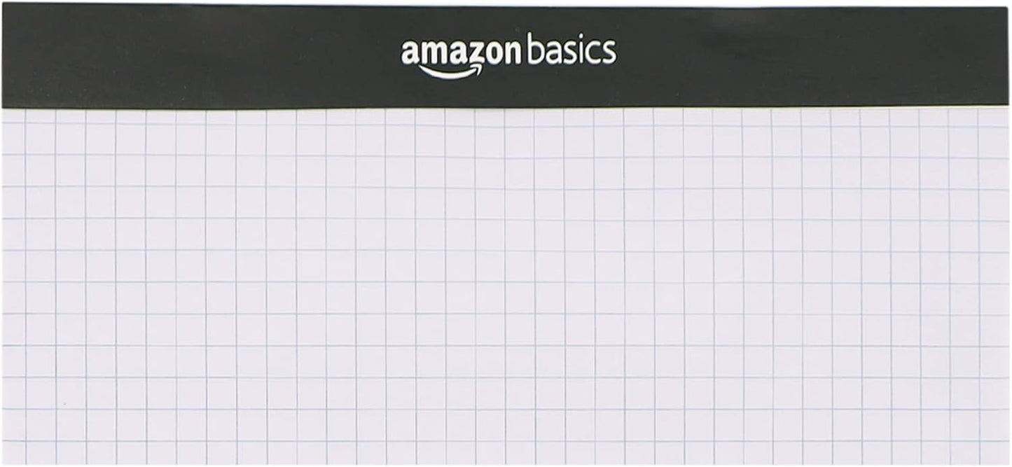 Amazon Basics Quad-Ruled Graph Paper Pad, Pack of 2, 8.5 Inch x 11.75 Inch, 100 Sheets/Pad, White