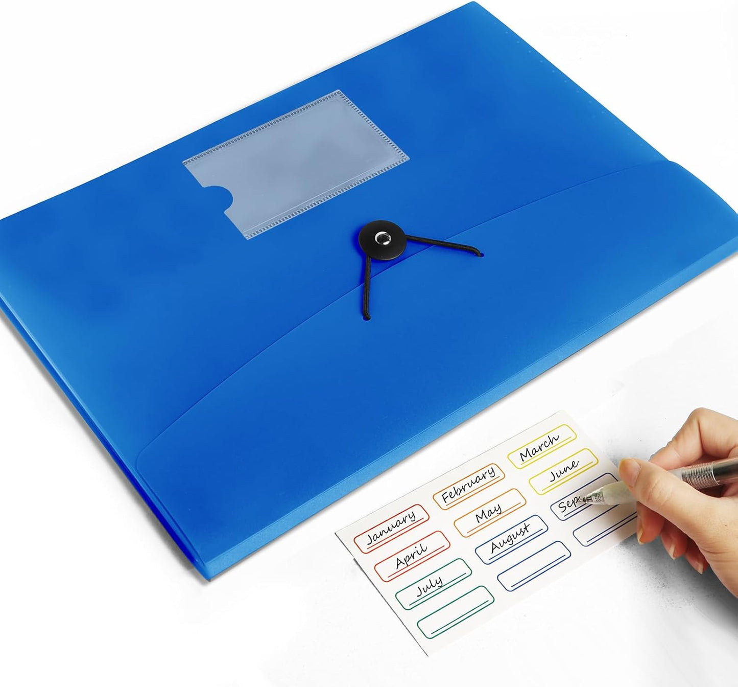 3 Pack 7 Pocket Accordian File Organizer, Expanding File Folder with Labels, Plastic Expandable File Folder for Documents Letter Size A4 Papers