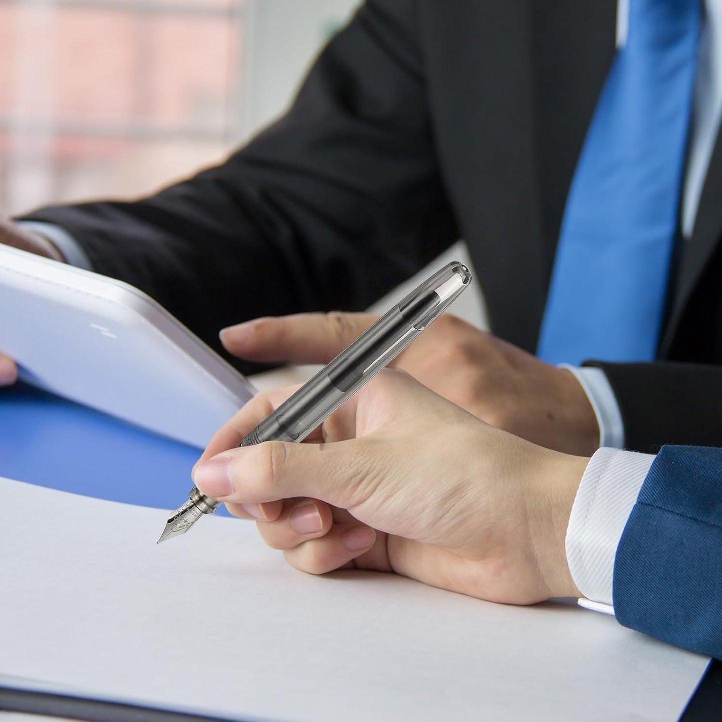 PATIKIL 60Pcs Fountain Pen Ink Cartridges, 3.4mm Bore Diameter Pen Ink Refill Standard International Refill Cartridges for Writing Business, Purple