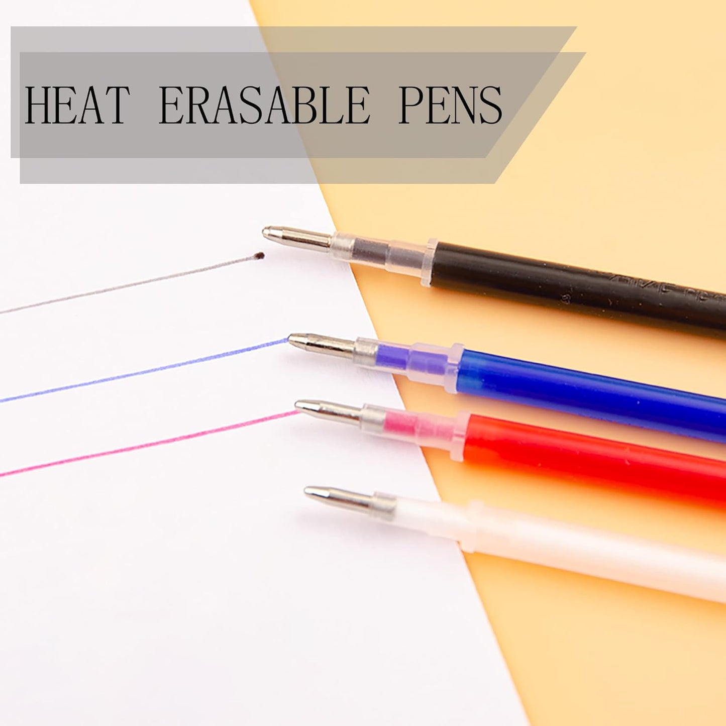 Sewing Fabric Markers Kit with Storage Box, 6Pcs Tailors Chalk Pencil / 2Pcs Heat Erasable Pen & 5 Refills / 2Pcs Water Soluble Pen & 5 Refills