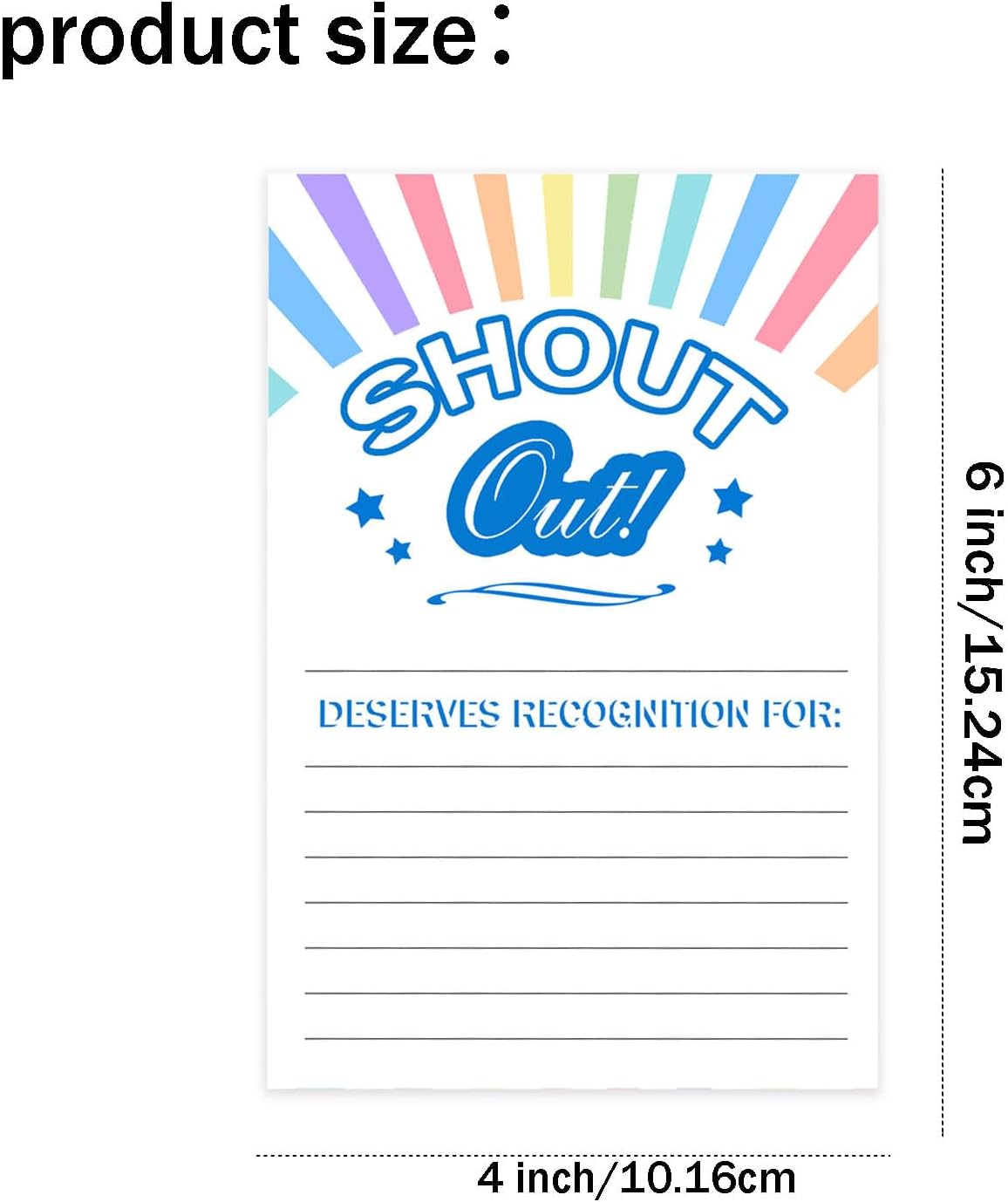Hodmopli 100 Count Shout Out Cards For Employees,4×6 Inch Encouragement Card Office Staff, and Students - Appreciation and Recognition Reward Cards For School or Work Bulletin Board