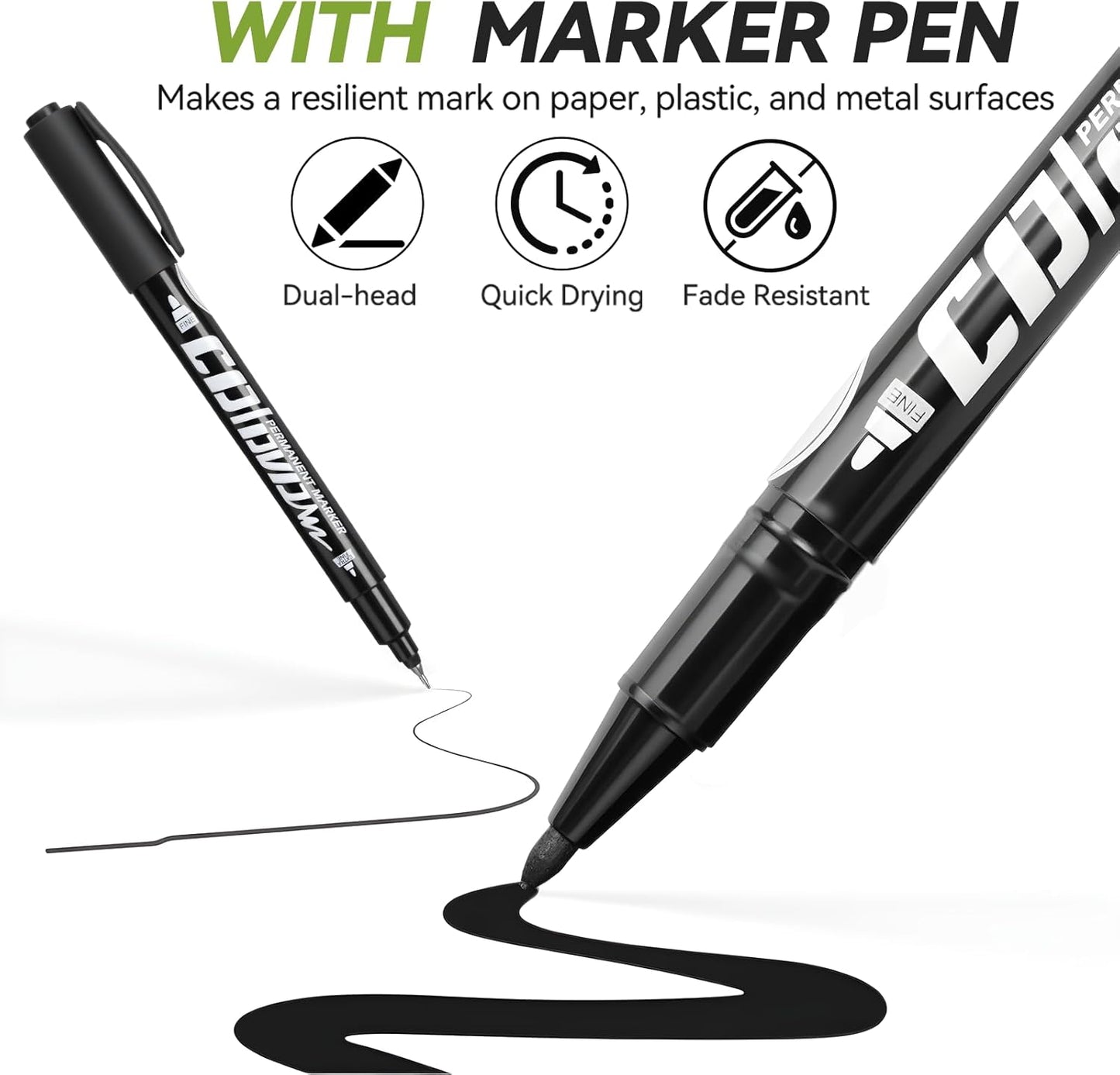 Transparent Sticky Notes with Marker Pen, Tecolu 7 Pads Clear Sticky Note 3x3, 5X The Sticking Power Translucent Sticky Note Pad, Waterproof & See-Through