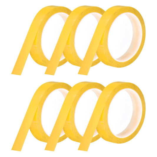 MECCANIXITY 6 Rolls Whiteboard Tape Graphic Chart Tape 20mm 54.7 Yard Art Tape Thin Self-Adhesive Pinstripe Tape Masking Tape for Gift Wrapping Craft Supplies, Yellow