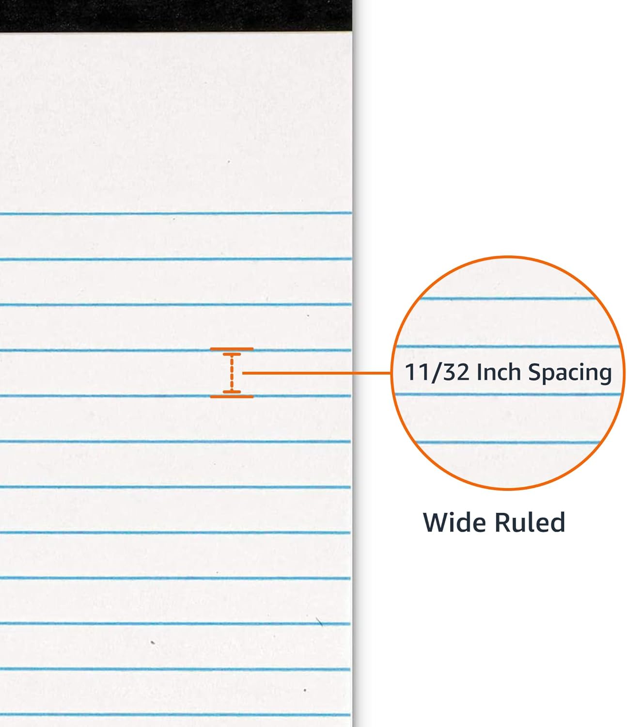 Amazon Basics Wide Ruled Lined Writing Note Pads, 8.5 inch x 11.75 inch, White, 12 Count (12 Pack of 50)