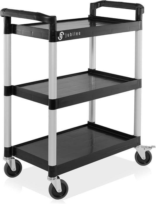 Jubilee 3-Tier Utility Service Cart with Wheels, 31.5" x 37.5"