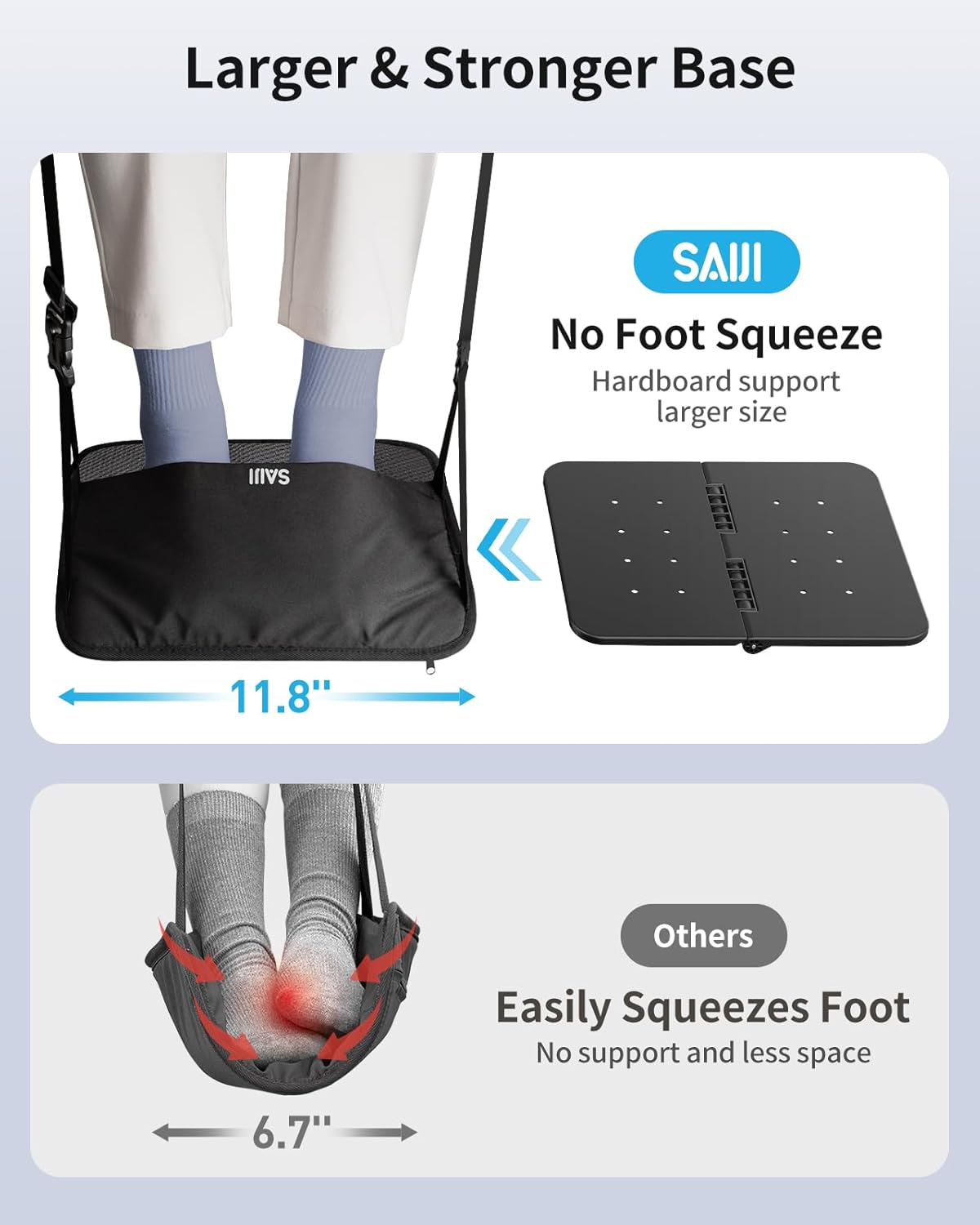 SAIJI Foot Hammock for Plane Travel, Upgraded Airplane Foot Hammock for No Feet or Leg Clashing, Portable Airplane Foot Rest with Warm & Privacy Cover, Long Flight Air Travel Essentials to Relax Feet