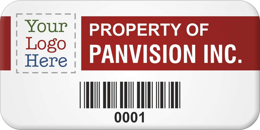 MyAssetTag Custom Asset Labels with Barcode | 0.75" x 1.5" 100% Aluminum Foil Tags with High-Bond Acrylic Adhesive, Pack of 100, Made in USA