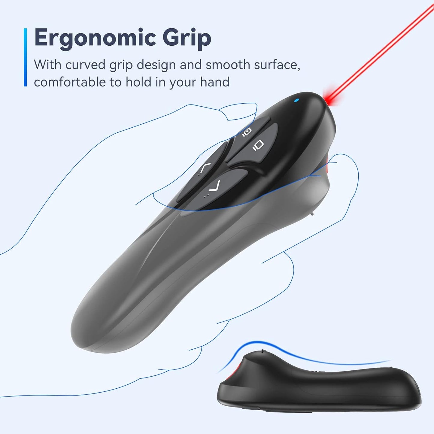 Wireless PowerPoint Remote Presentation Clicker - Presenter Remote PowerPoint Clicker with Red Laser Pointer Slide Advancer for Computer Laptop Mac